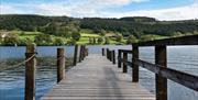 Jetty on Coniston Water near The Coniston Inn, Coniston, Lake District