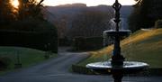 Fountain and views at Broadoaks Country House in Troutbeck, Lake District