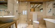 Bathroom with Shower at Hart Barn in Hartsop, Lake District