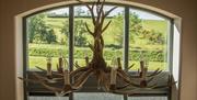 Antler chandelier at Low Ploughlands Holiday Lets in Little Musgrave, Cumbria