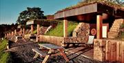 Glamping Burrows and Picnic Tables at The Quiet Site Holiday Park in Ullswater, Lake District