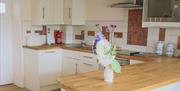 Self Catered kitchen in Kestrel Cottage at Wall Nook Cottages near Cartmel, Cumbria