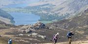 Visitors on a Guided Walking Holiday with Coast to Coast Packhorse in the Lake District, Cumbria