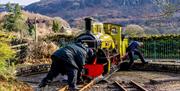 Employees turning a Ravenglass and Eskdale Railway train © Charlotte Graham