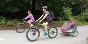 Family Cycling on Bikes Hired from Total Adventure Bike Hire in the Lake District, Cumbria