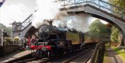 Historic Steam Trains at Lakeside & Haverthwaite Railway in the Lake District, Cumbria