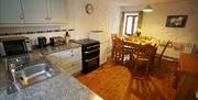 Kitchen and Dining Space at Ghyll Burn Cottage in Alston, Cumbria