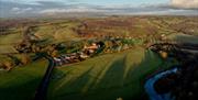 Aerial View over Lanercost Priory and Abbey Farm House in Lanercost, Cumbria
