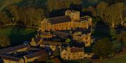 Aerial View over Lanercost Priory and Abbey Farm House in Lanercost, Cumbria