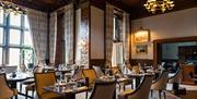 Formal Dining Room and Windows at Lake View Restaurant, Armathwaite Hall Hotel and Spa in Bassenthwaite, Lake District