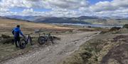 Visitors Riding Mountain Bikes from Arragon's Cycle Hire at Lowther Castle in Penrith, Cumbria