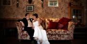 Bride and Groom at Augill Castle in Kirkby Stephen, Cumbria