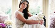 Bride at Augill Castle in Kirkby Stephen, Cumbria