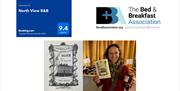 Awards and Memberships of North View Bed & Breakfast - Booking.com Traveller Review Awards 2024 (9.4), The Bed & Breakfast Association, and a Silver M