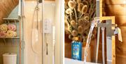 Bathroom in the Glamping Pod at Mosedale End Farm
