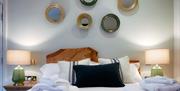 Double bedroom and décor at The Wilding Hotel in Brough, Cumbria