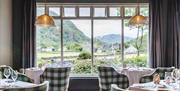 Views from the Dining Room at Borrowdale Gates Hotel in Grange near Keswick, Lake District