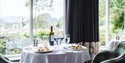 Dining Room and Table Setting at Borrowdale Gates Hotel in Grange near Keswick, Lake District