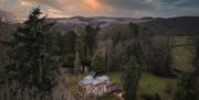 Sunset Drone Photo of a Boutique Retreats Cottage in the Lake District, Cumbria