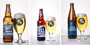 Swan Blonde, Fell Walker, and Lakes Lager Beers from Bowness Bay Brewing in Kendal, Cumbria