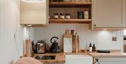 Kitchenette at Brackenslack Shepherds Huts in Maulds Meaburn, Cumbria