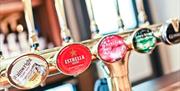 Beers on tap at The Bridge Hotel in Buttermere, Lake District