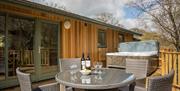 Brothers Water Lodge Hot Tub and Porch at Hartsop Fold Holiday Lodges in Patterdale, Lake District