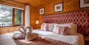 Bedroom at Buzzard Lodge at The Tranquil Otter in Thurstonfield, Cumbria