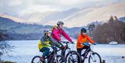 Family Cycling on Bikes Hired from Total Adventure Bike Hire in the Lake District, Cumbria