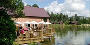 Lakeside Outdoor Dining at Center Parcs Whinfell Forest near Penrith, Cumbria