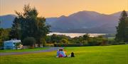 Scenic sunrise over Castlerigg Hall Caravan & Camping Park near Keswick, Lake District