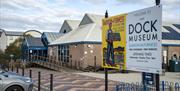 Entrance and Signage at The Dock Museum in Barrow-in-Furness, Cumbria
