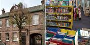 Cockermouth Tourist Information Centre exterior and junior library section