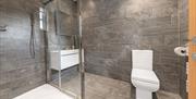 Bathroom with Walk-in Shower at Springbank Cottage in Coniston, Lake District