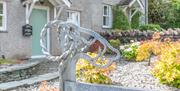 Decorative Herdwick Sheep Head on the Gate at Springbank Cottage in Coniston, Lake District