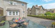 Outdoor Seating and Drive at Springbank Cottage in Coniston, Lake District