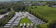 Drone shot of a Stewart Leisure Holiday Park in the Lake District, Cumbria