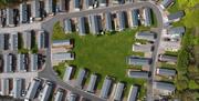 Drone shot of a Stewart Leisure Holiday Park in the Lake District, Cumbria