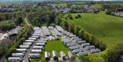 Drone shot of a Stewart Leisure Holiday Park in the Lake District, Cumbria