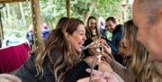Team building activity at Go Ape in Grizedale Forest in the Lake District, Cumbria