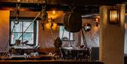 Rustic Decor at The Restaurant at Crooklands Hotel in Milnthorpe, Cumbria