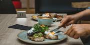 Food and drinks from Café Oswalds at Cranstons Cumbrian Food Hall in Penrith, Cumbria
