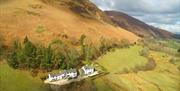 Scenic Aerial View of The Old Barn & The Farm House in Keswick, Lake District