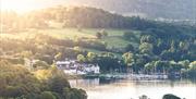 Scenic Aerial View of Low Wood Bay Resort & Spa Overlooking Windermere in the Lake District, Cumbria