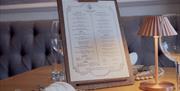 Menu at The Wilding Hotel in Brough, Cumbria