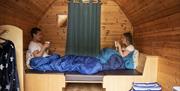 Interior of Camping Pods at Coniston Park Coppice in Coniston, Lake District