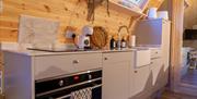 Kitchen Space and Oven at Eden Heights Glamping in Appleby-in-Westmorland, Cumbria