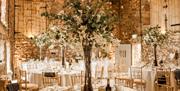 Table decorations at Eden Barn in Kirkby Stephen, Cumbria