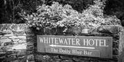 Signage at Whitewater Hotel in Backbarrow, Lake District