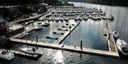 Marina and Docked Boats at Freedom Boat Club Windermere in Bowness-on-Windermere, Lake District